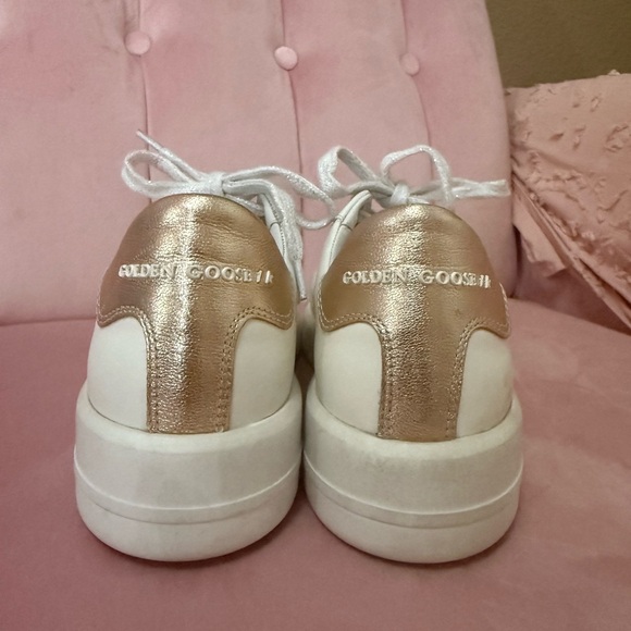 Golden Goose PureStar Women's White and Bronze Metallic Sneakers. Size 38 - Picture 4 of 16